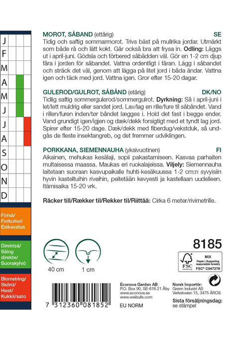 Gulrot, sommer 'Nantaise 2'